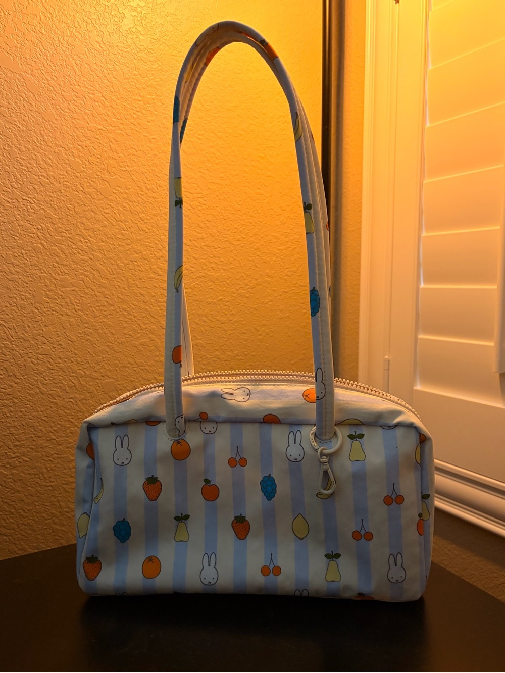 BAGGU MIFFY nylon bowler bag Picnic stripes